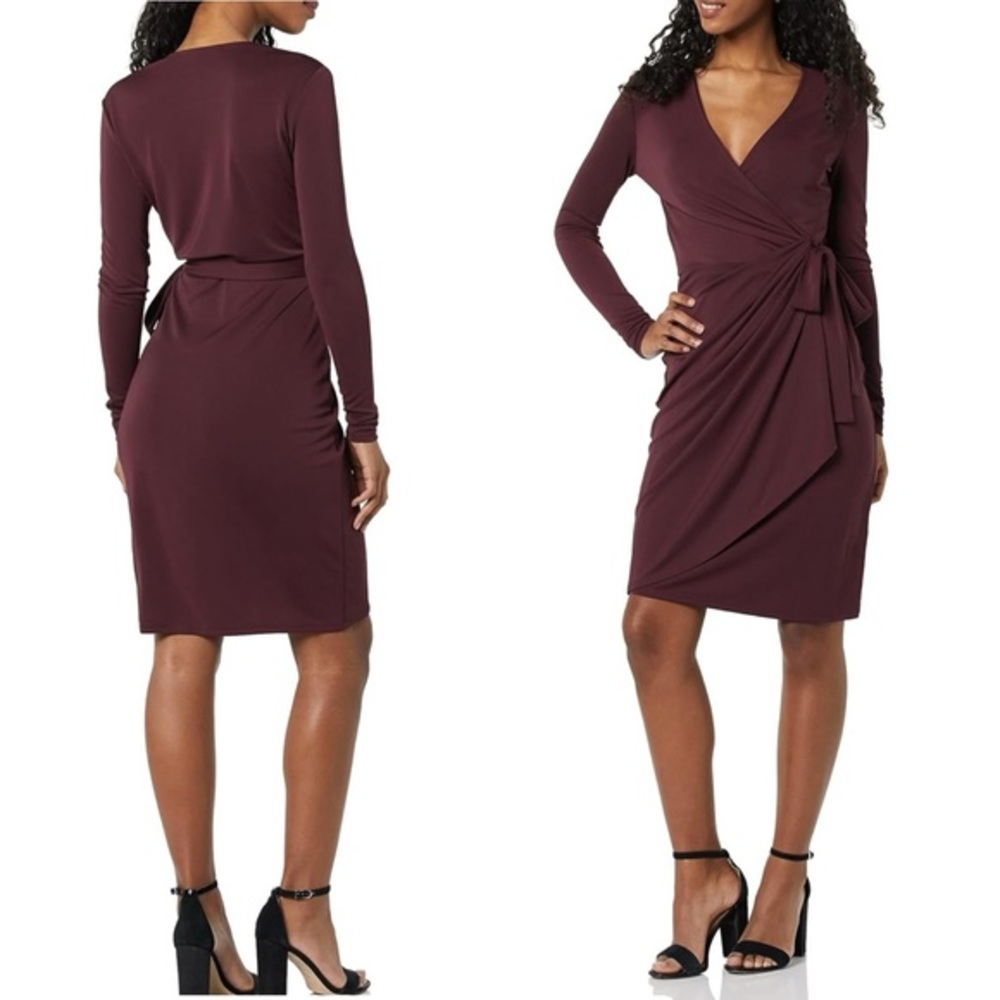 NWT‎ Amazon Essentials Women's Long Sleeve Classic Wrap Dress SIZE S